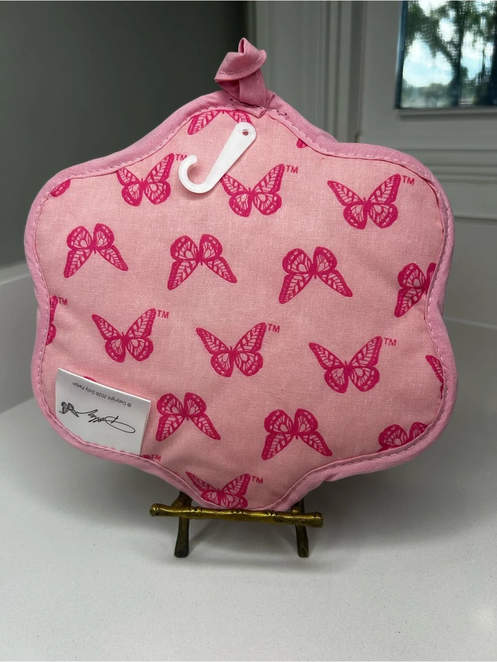 NWT Dolly Parton Pot Holder - Pink and Yellow Flower Kitchen Accessory